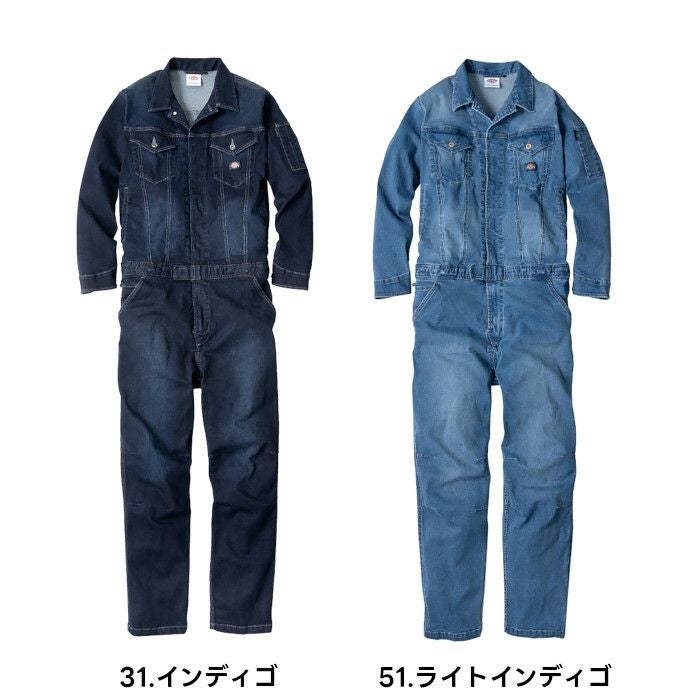 ディッキーズ つなぎ ストレッチシルキーデニム 長袖ツナギ D-686